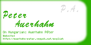 peter auerhahn business card